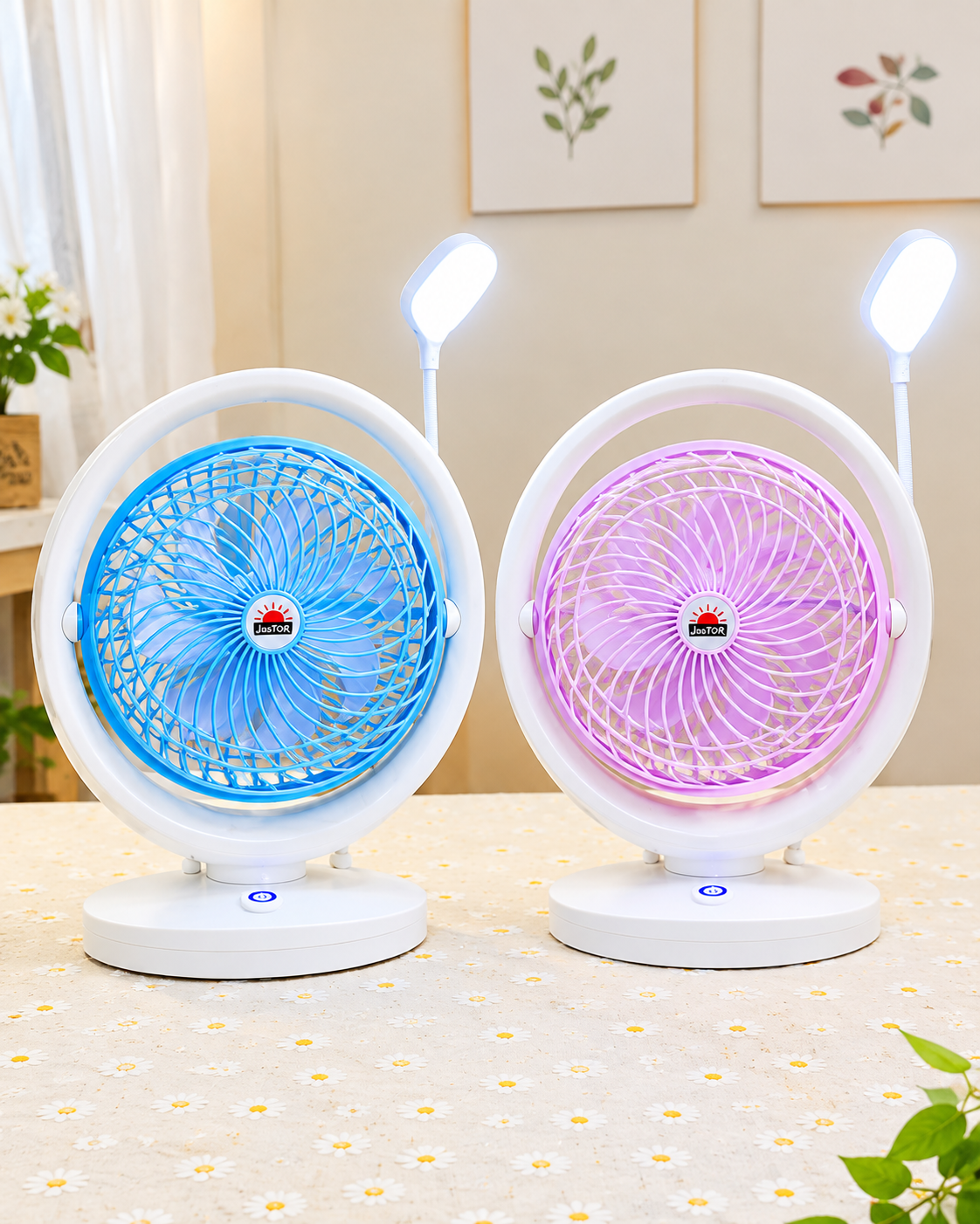 JR-2018 Rechargeable Fan with LED Light